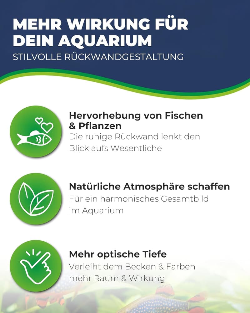 Selbstklebende Fotorückwand für Aquarien 60 cm x 30 cm – Schmutz- und wasserabweisend