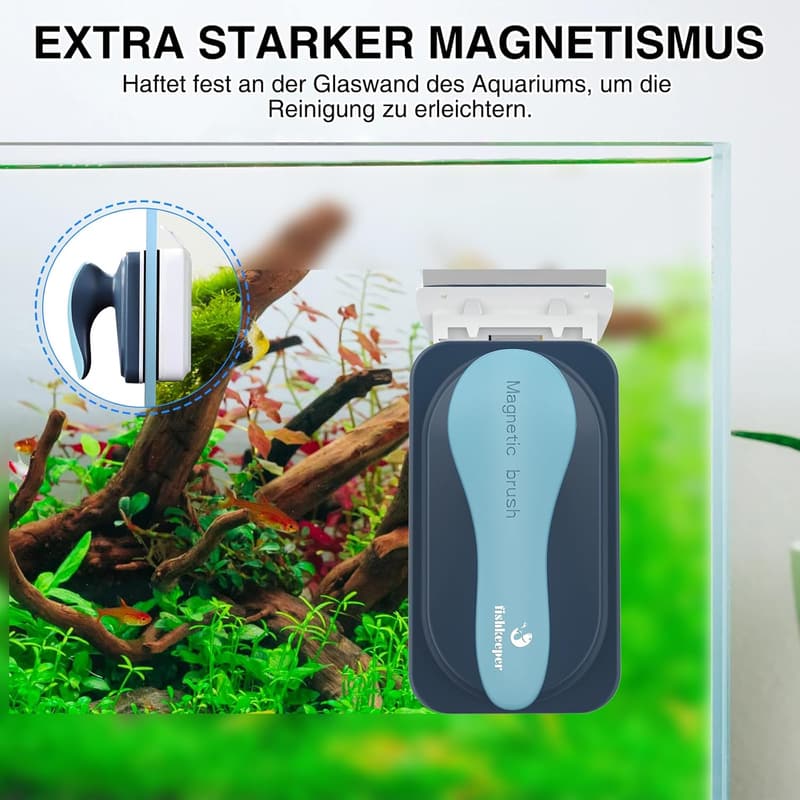 Ergonomischer 2-in-1 Aquarium Magnetreiniger mit Schaber (S)