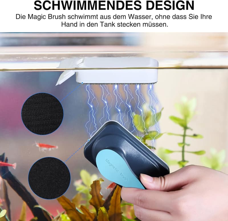 Ergonomischer 2-in-1 Aquarium Magnetreiniger mit Schaber (S)