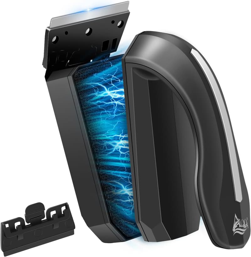 AQQA Magnetischer Scheibenreiniger für Aquarien mit 2 Schabern (M)