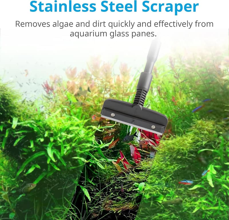 Aquarium Reinigungsset 6-in-1 mit Scheibenreiniger und Algenschaber