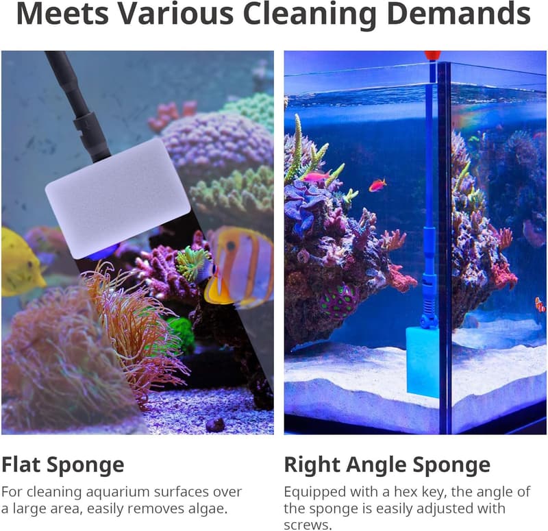 Aquarium Reinigungsset 6-in-1 mit Scheibenreiniger und Algenschaber