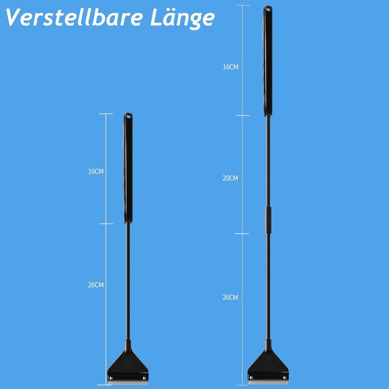 Aquarium Scheibenreiniger 62 cm mit Abnehmbarer Stange und 10 Edelstahlklingen