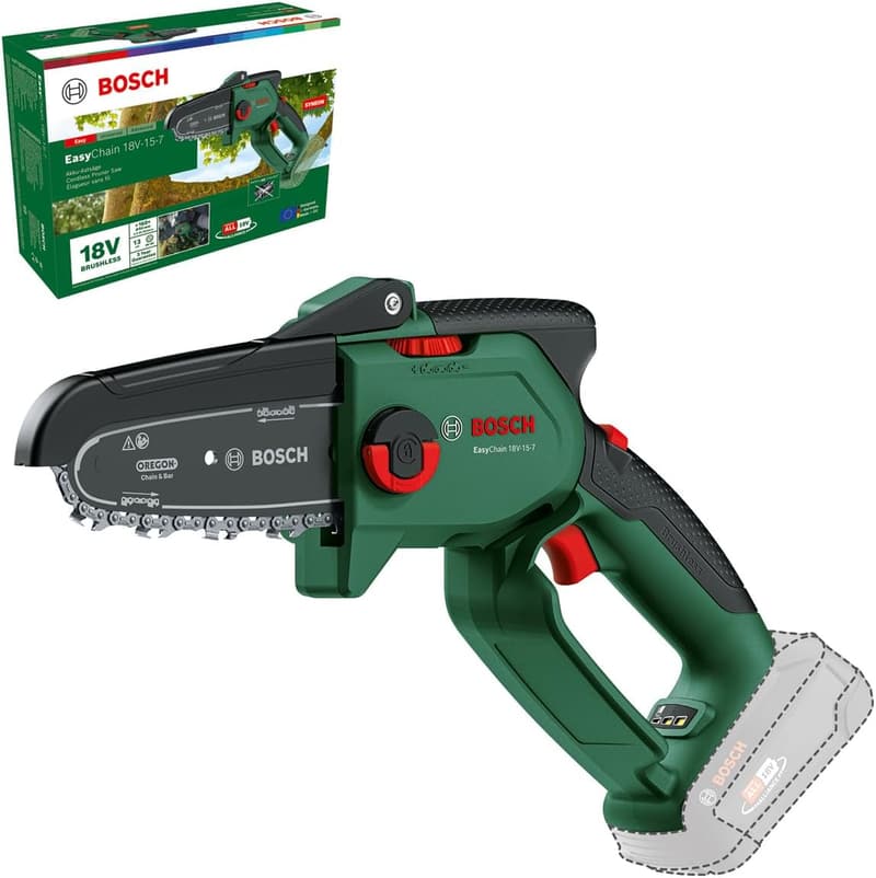 Bosch EasyChain 18V Mini Kettensäge für Holzschnitt, ohne Akku