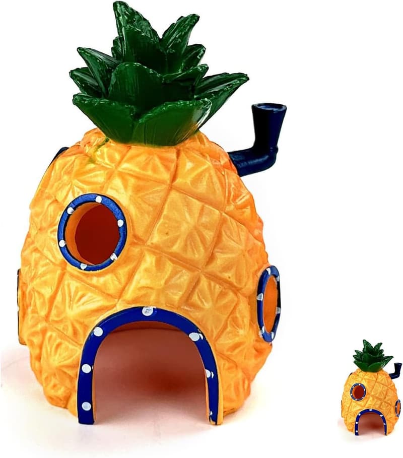 Aquarium Dekoration Set mit 7 Ananas Ornamenten für Aquarien