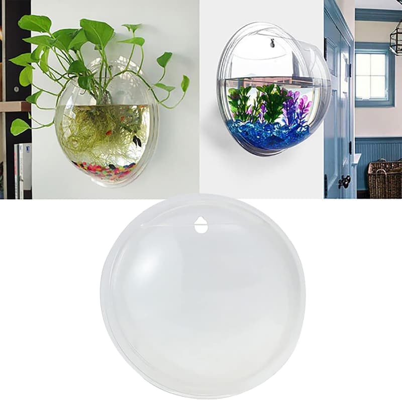 Transparente Acrylvase zur Wandmontage, 15 cm, für Pflanzen-Deko