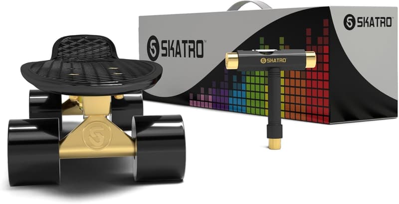 Retro Mini-Cruiser-Skateboard 22 Zoll aus Kunststoff
