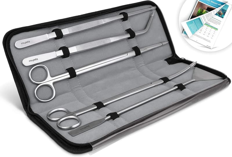 Aquarium Pflege Set aus Edelstahl – 5-teiliges Werkzeug für Aquascaping