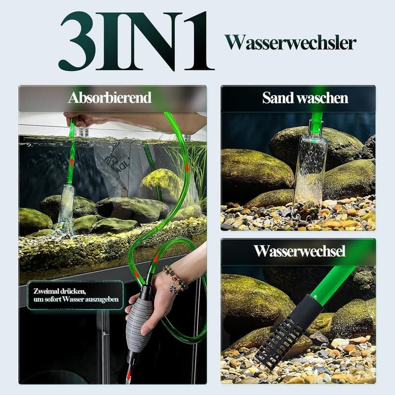 Aquarium Reiniger mit einstellbarer Durchflussregelung für Wasserwechsel