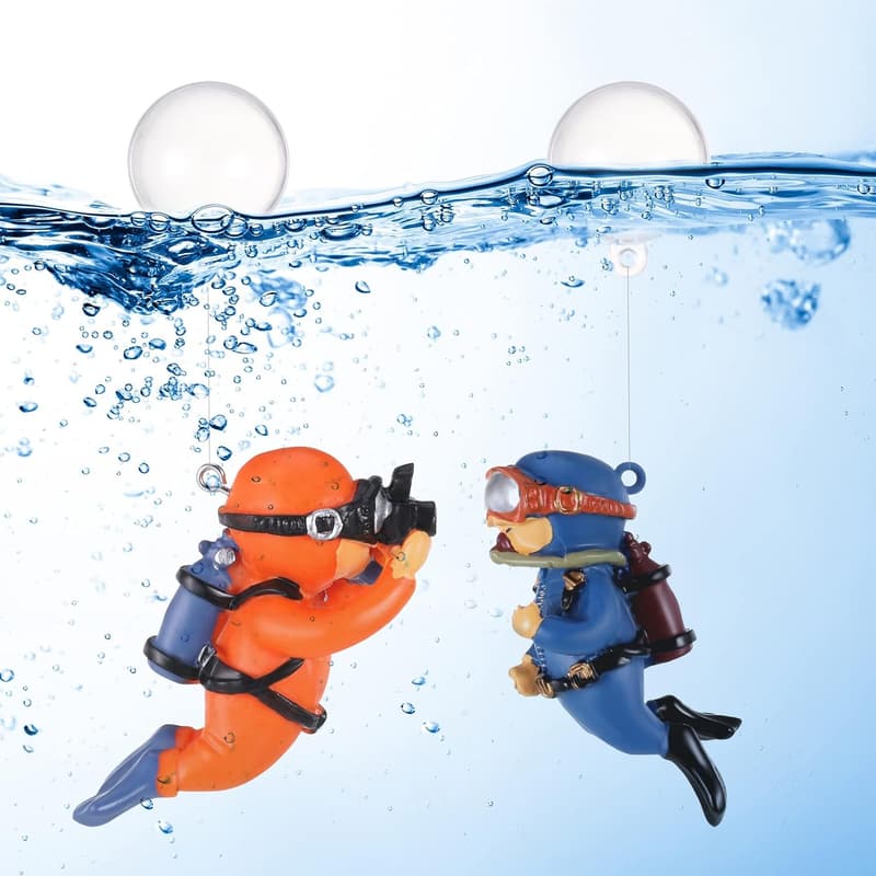 Schwimmende Fischspielgefährte für Aquarien - 2 Stück Deko