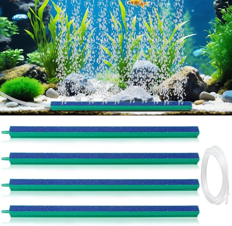 Aquarium Sauerstoffstein Set mit 4m Schlauch - 4 Stück, 30cm