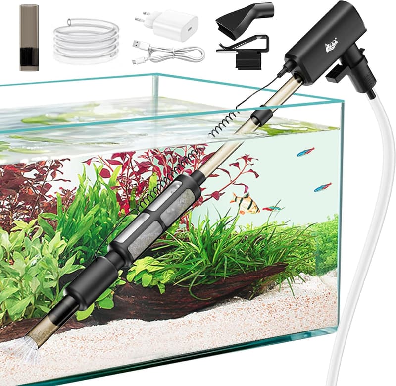 Elektrischer Aquarium Mulmsauger 8W mit 4-stufiger Saugkraft