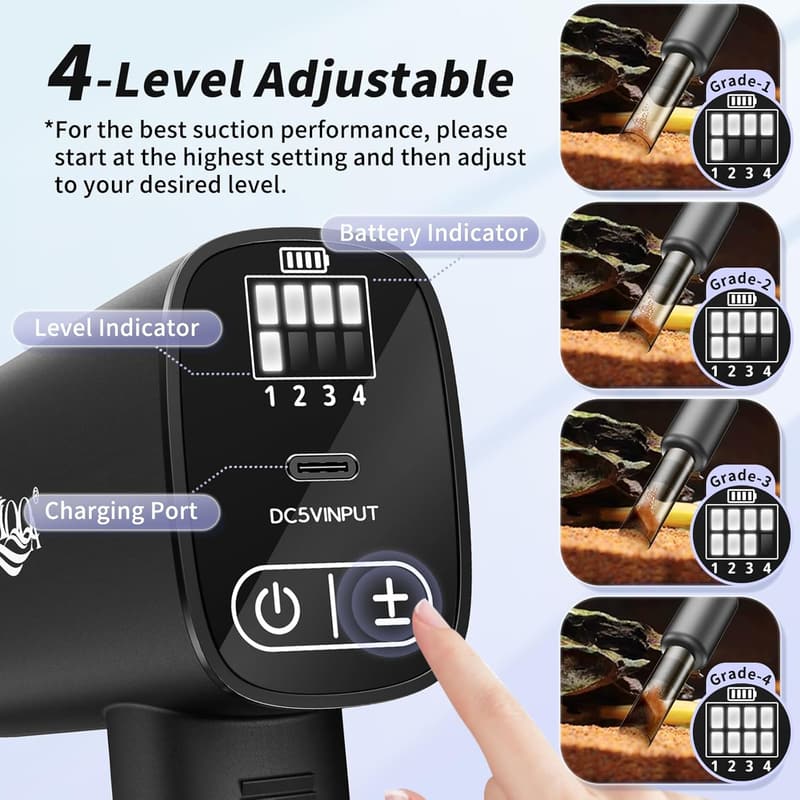 Elektrischer Aquarium Mulmsauger 8W mit 4-stufiger Saugkraft
