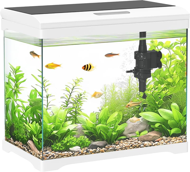 Aquarium mit LED-Beleuchtung und Filtersystem, 17L Fischtank
