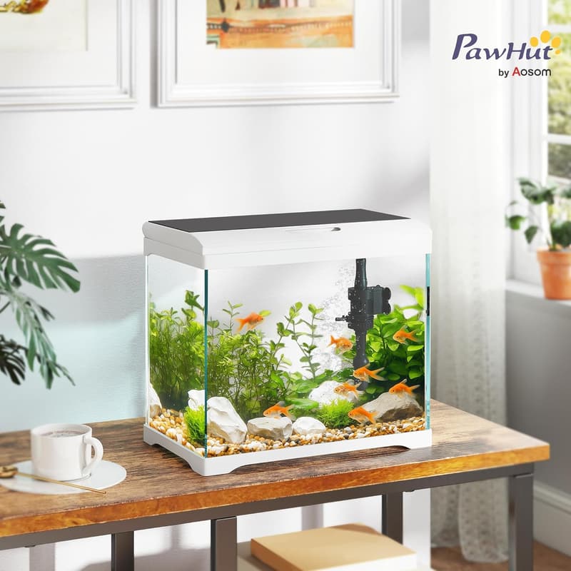 Aquarium mit LED-Beleuchtung und Filtersystem, 17L Fischtank
