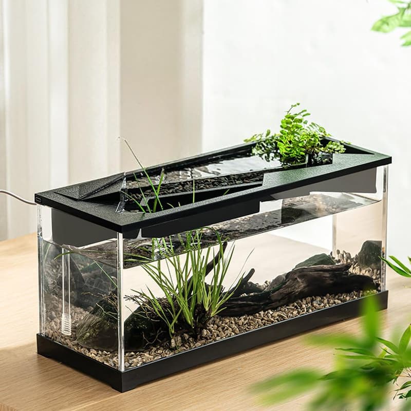 Aquarium Komplettset mit LED-Beleuchtung und Filtersystem 38x14,5x18 cm