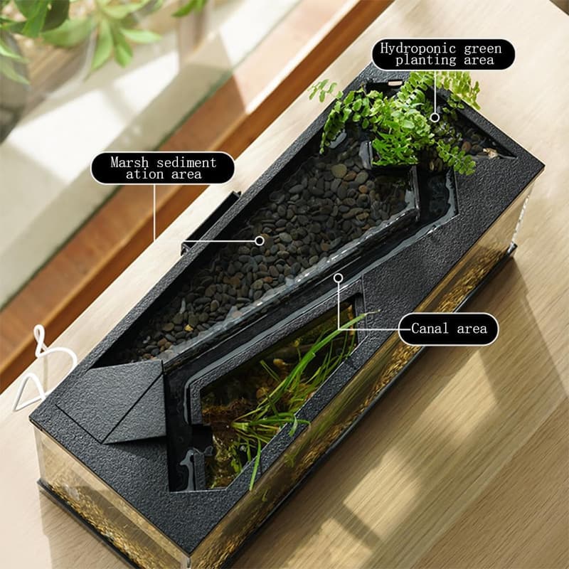Aquarium Komplettset mit LED-Beleuchtung und Filtersystem 38x14,5x18 cm