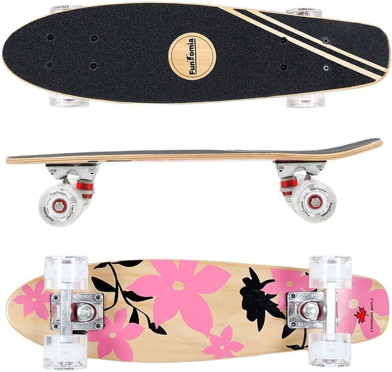 FunTomia Mini-Cruiser Skateboard 57cm aus 7-lagigem Ahornholz