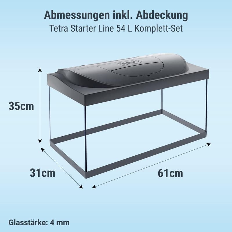 Tetra Starter Line 54 L Aquarium Komplett-Set mit LED-Beleuchtung und Zubehör