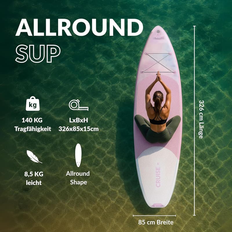 NOARD Stand Up Paddle Board 326x76x15cm | Für Anfänger und Profis