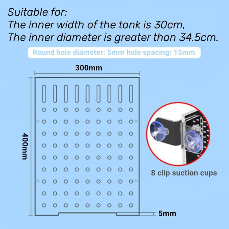 Aquarium Trennwand aus Acryl – Transparente Isolation für Fischbecken (40x30cm)