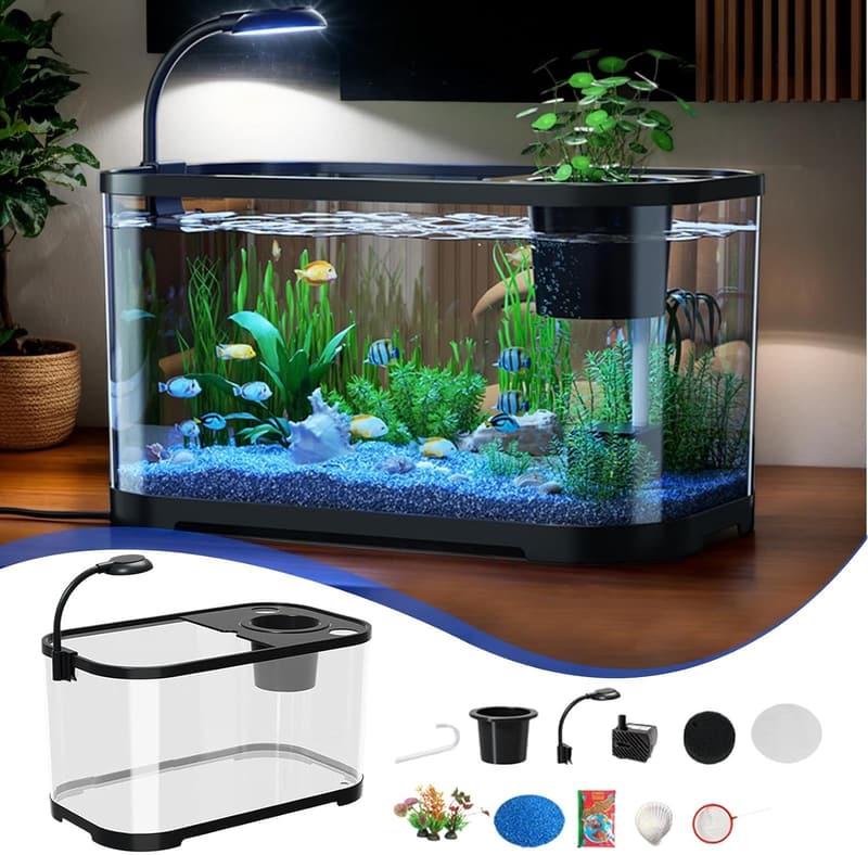 Betta Aquarium Starter-Set mit leiser Dekorationsschale und Sichtfenster