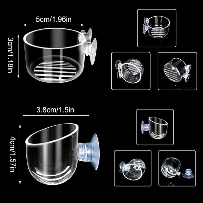 Aquarium Pflanzenhalter mit Saugnapf – 8er Set Glas Töpfe für Wasserpflanzen