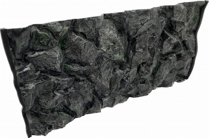 3D Aquarium Hintergrund 100x50 cm – Grau mit Steinen, leicht montierbar