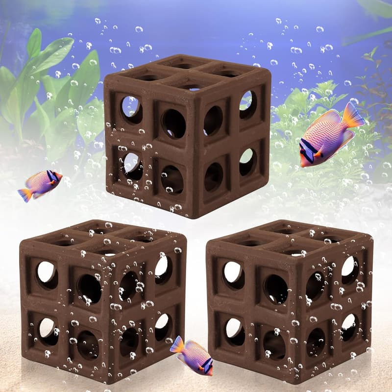 Editbare Keramikverstecke für Aquarien, 3 Stück, Dekoration für Fische