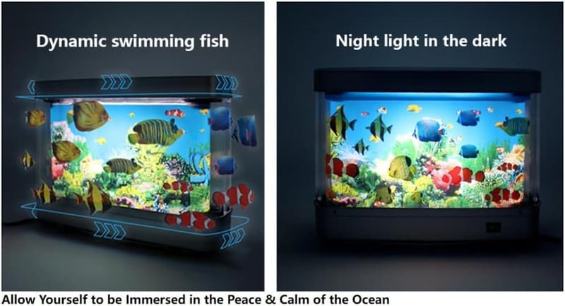 LED-Aquarium-Lampe mit virtuellem Ozean für niedliche Raumdekoration