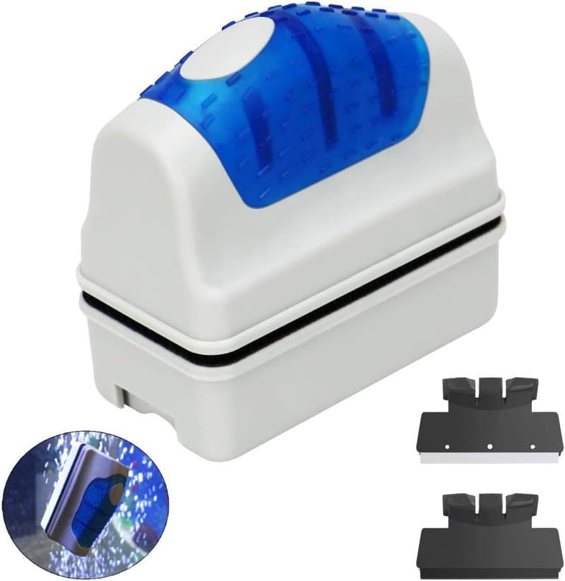 Magnetischer Algenreiniger für Aquarium mit 2 Schabern, S (7 x 6,5 x 3,7 cm)