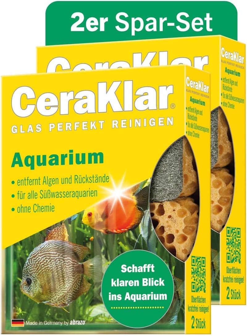 CeraKlar Aquarium Scheibenreiniger - 4 kratzfreie Algenentferner für Süßwasseraquarien