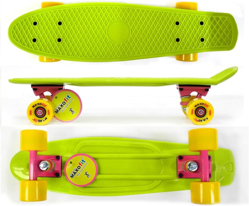 MAXOfit Mini Skateboard Retro Cruiser 55 cm für Anfänger und Fortgeschrittene