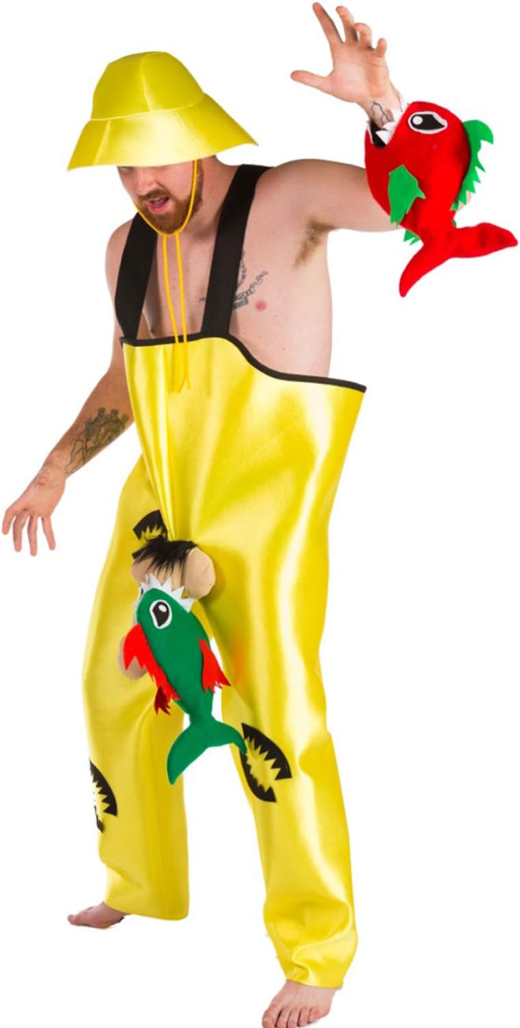 Herren Kostüm Fischer Petri mit 2 Piranhas für Karneval