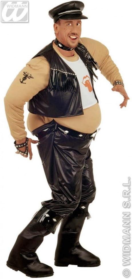 Biker Kostüm Fat Suit Gr. M/L für Fasching und Karneval
