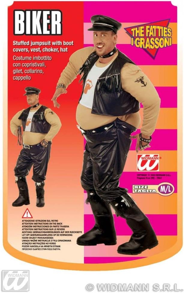Biker Kostüm Fat Suit Gr. M/L für Fasching und Karneval