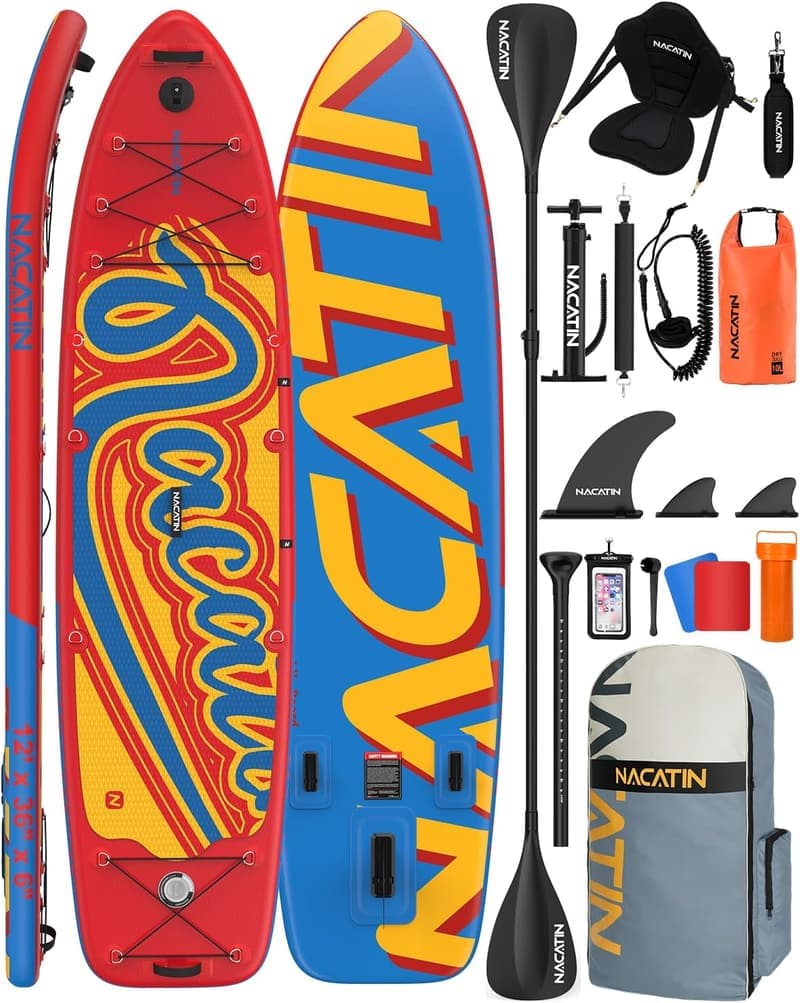 Familien Paddleboard-Set 12' mit Kajak-Umbausatz und Zubehör