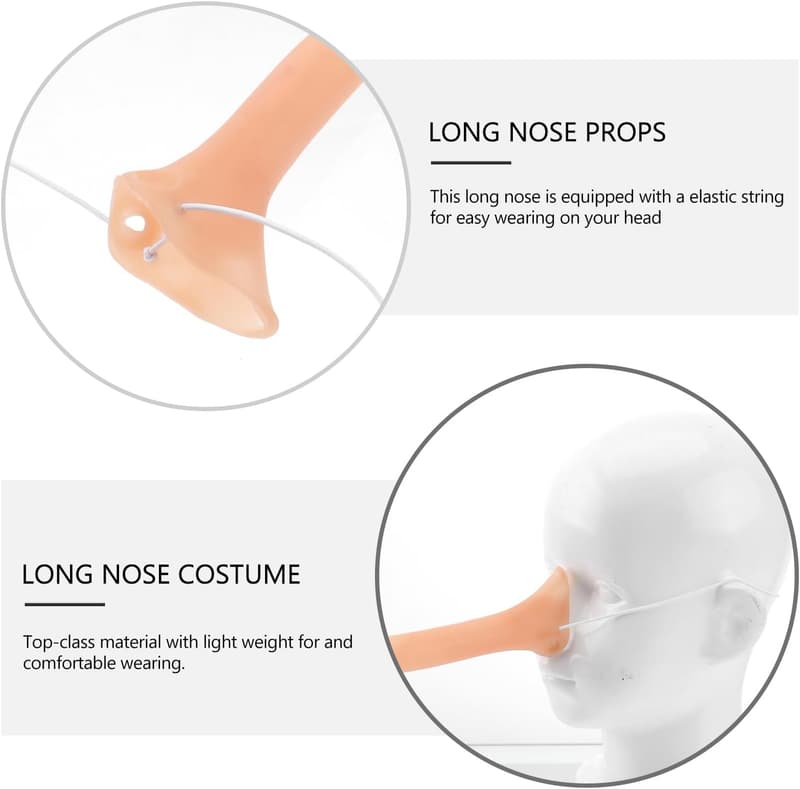 Halloweenkostüm mit langer Nasenprothese für Verkleidungen