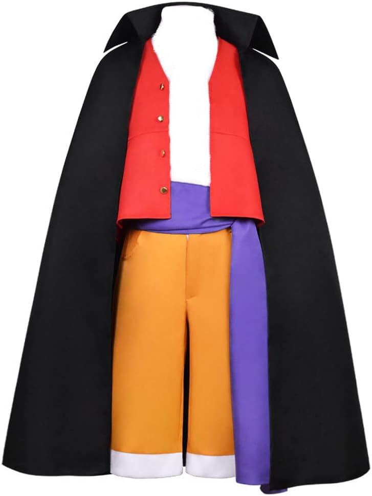 Monkey D. Luffy Cosplay Kostüm für Erwachsene – Rot mit Hut und Umhang