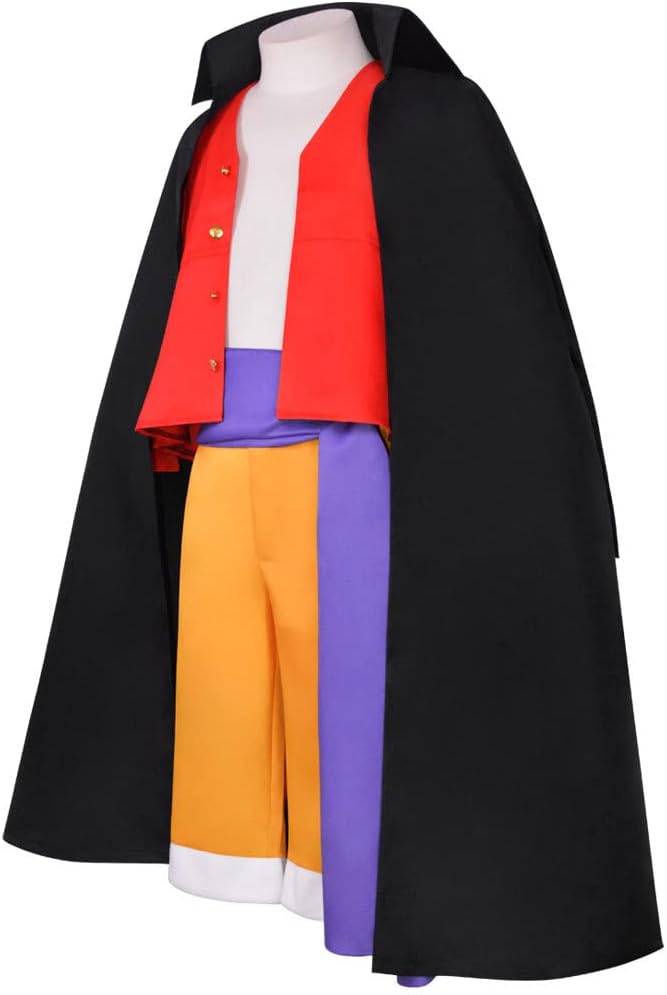 Monkey D. Luffy Cosplay Kostüm für Erwachsene – Rot mit Hut und Umhang