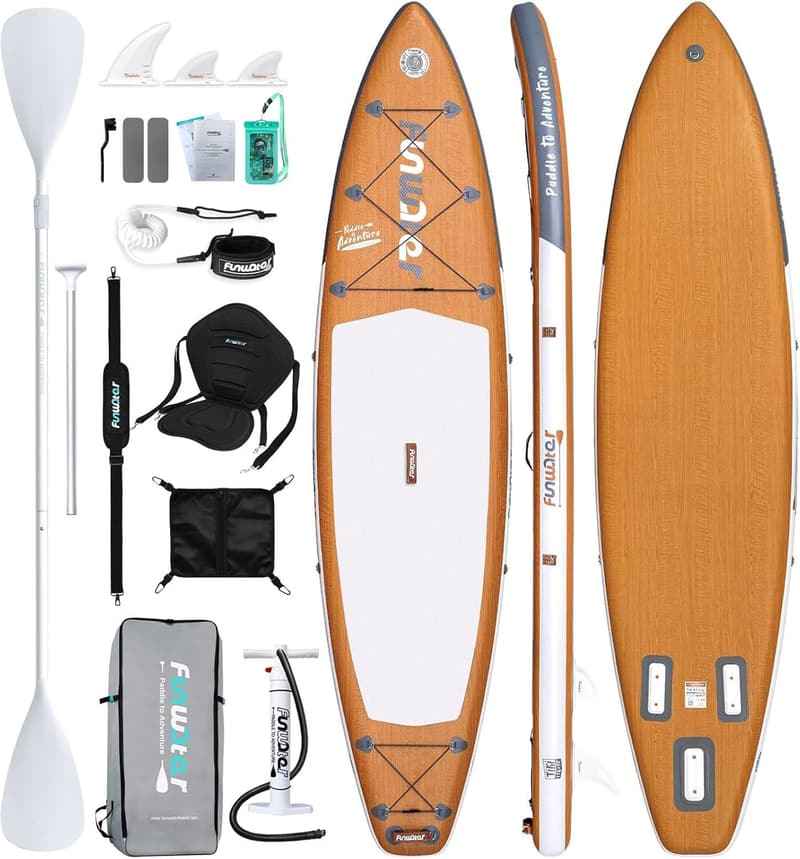 Aufblasbares SUP-Board 350 cm mit Sitz und Doppelpaddel für alle Könnensstufen