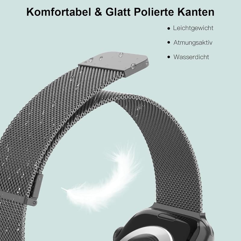 Dual Magnet Edelstahl Armband für Apple Watch - 2 Stück kompatibel mit Series 1-10