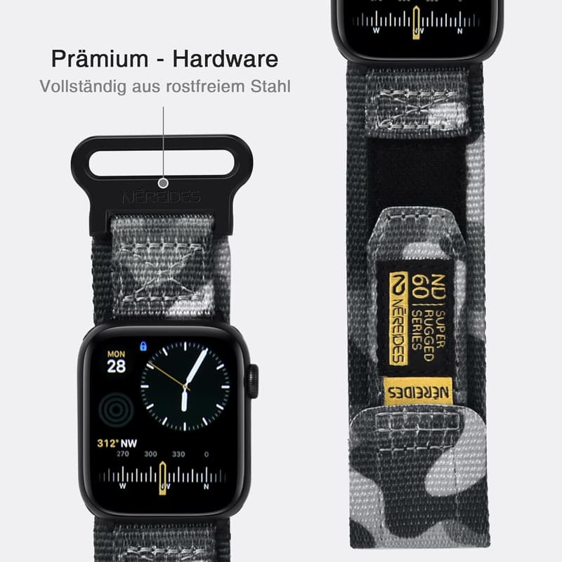 Nylon-Sportarmband für Apple Watch 46mm/45mm/44mm im Tarnmuster