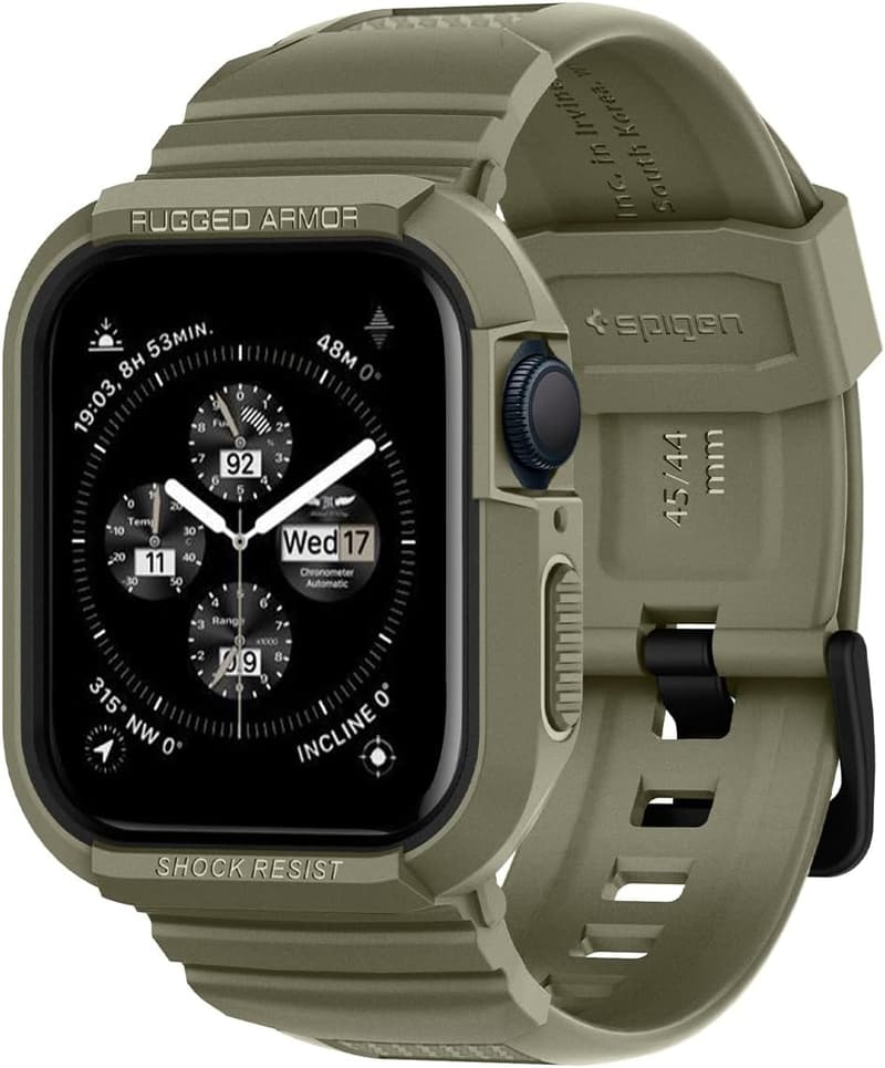 Spigen Rugged Armor Pro Hülle für Apple Watch 9/8/7/6/5/SE mit Armband