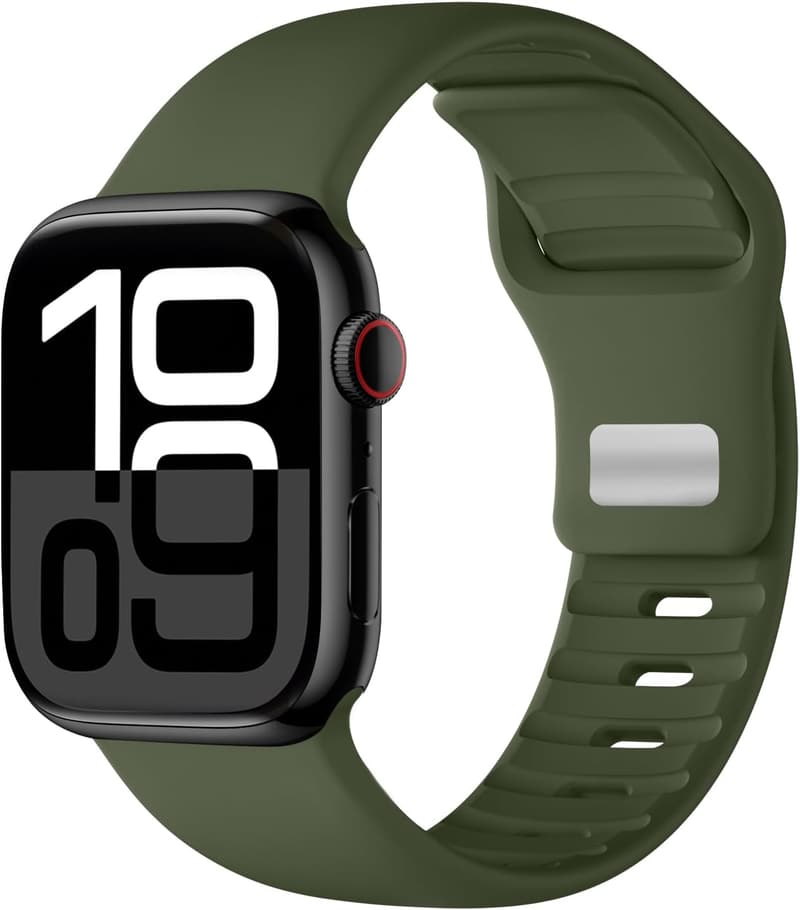 Weiches Silikon Sportarmband für Apple Watch – Grün, für Damen und Herren