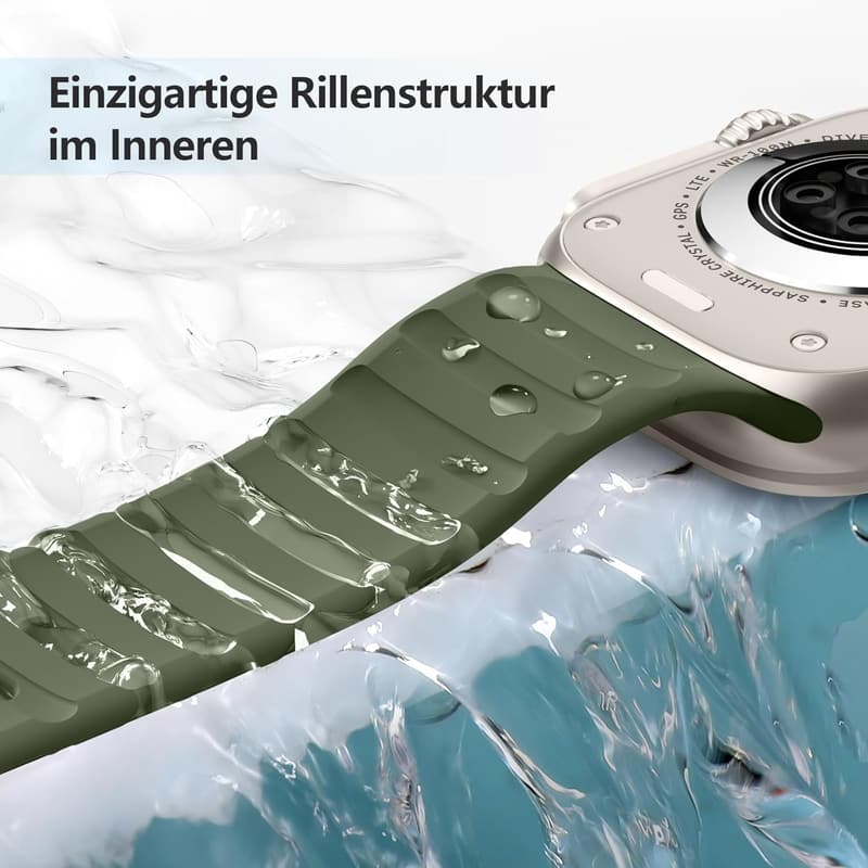 Weiches Silikon Sportarmband für Apple Watch – Grün, für Damen und Herren