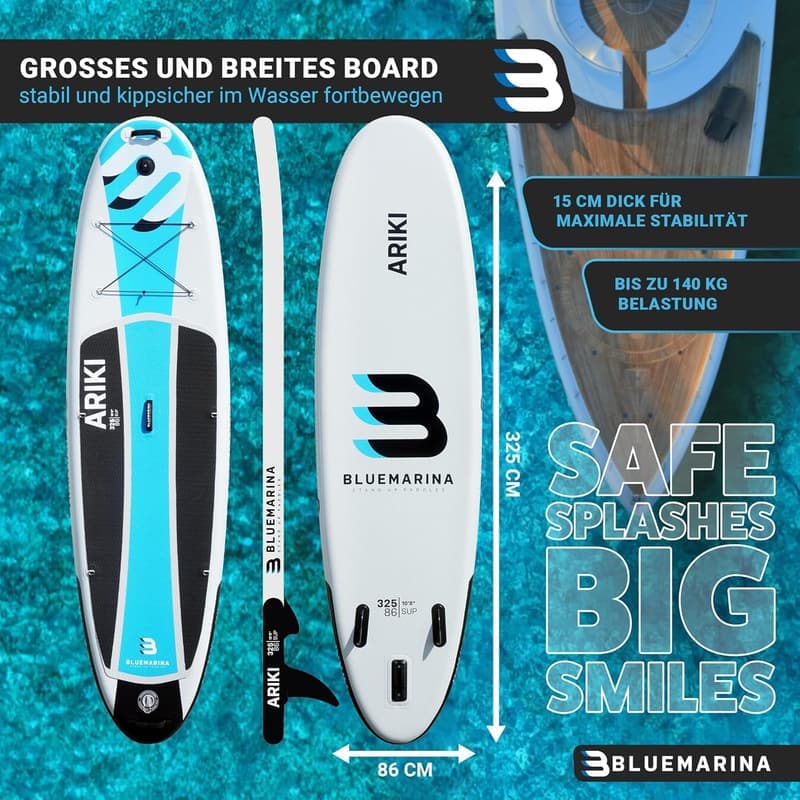 Bluemarina Stand Up Paddling Board Ariki | SUP Board 305x76cm bis 120kg