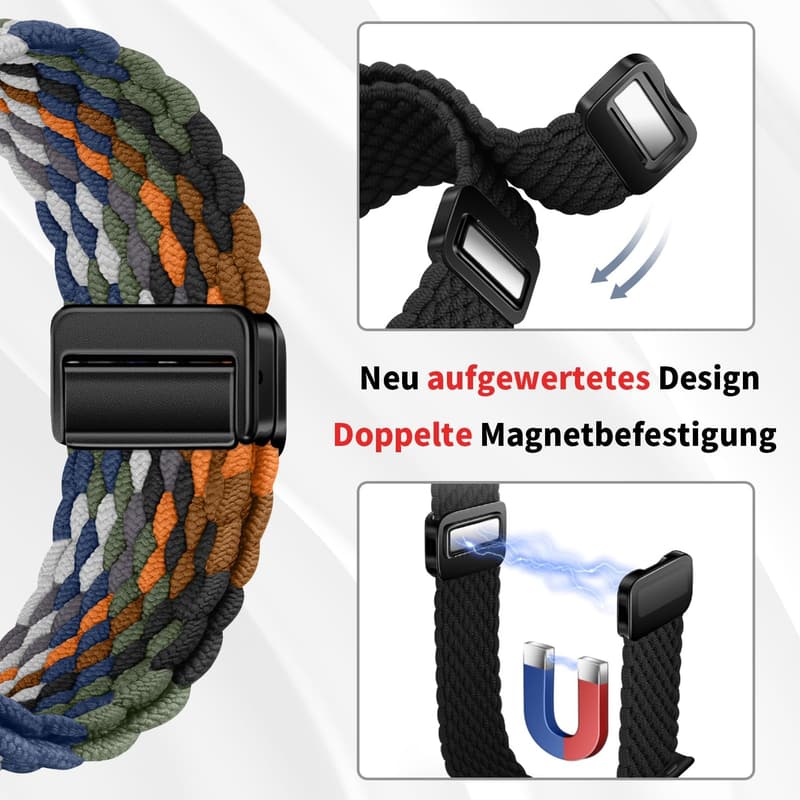 Geflochtenes Nylonarmband für Apple Watch, elastisch mit Magnetverschluss