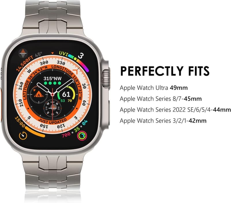 Titanium Armband für Apple Watch (42-49mm) - Metall Ersatzband