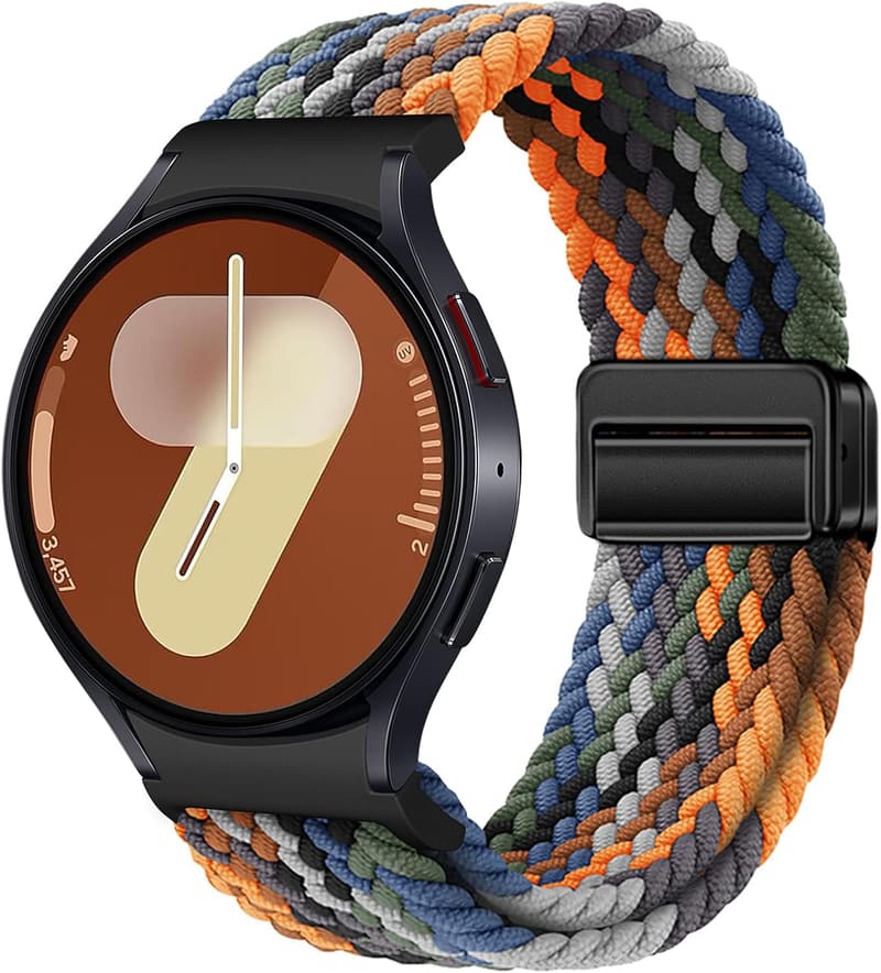 Nylon Armband für Samsung Galaxy Watch 4-7, kompatibel für Damen und Herren